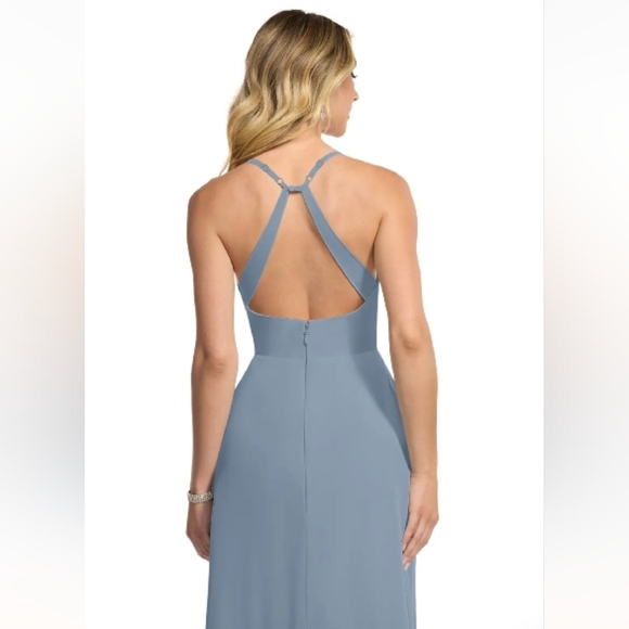 Azazie Dusty Blue Maxi Dress - Picture 4 of 10